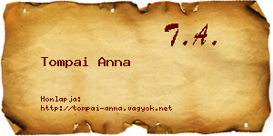 Tompai Anna névjegykártya